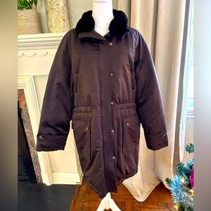 Weekend Max Mara Dark Brown Coat with Black Collar